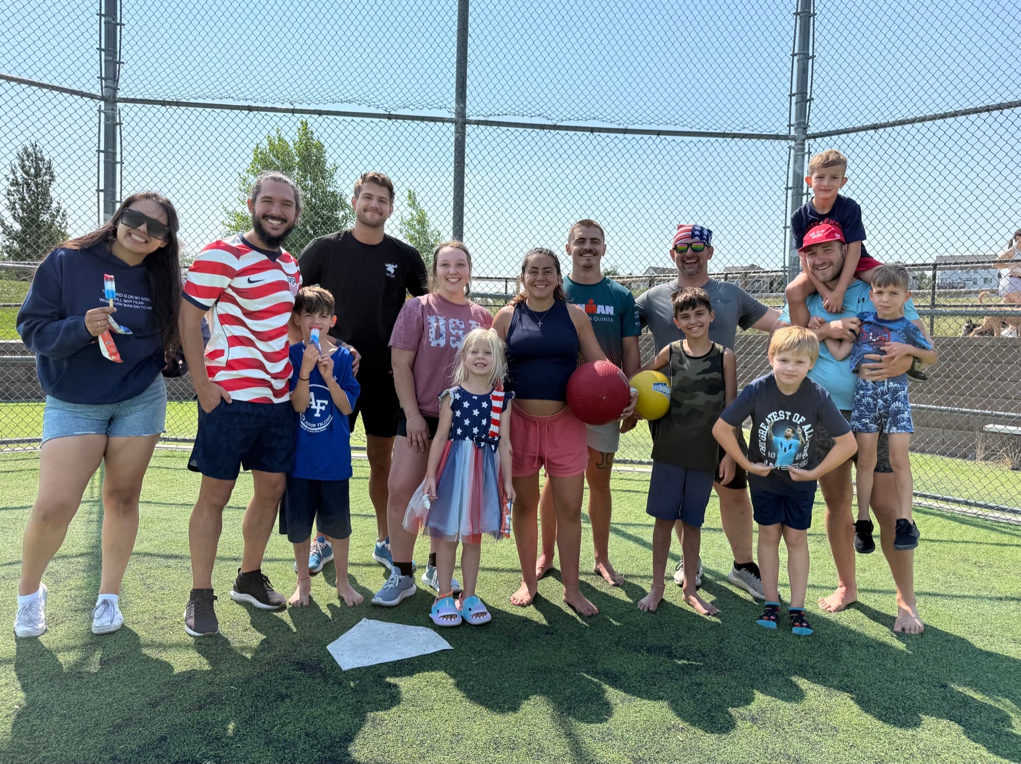 Elevate members after a kickball game
